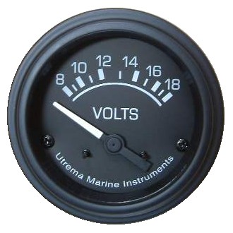 Utrema Black Marine Voltmeter