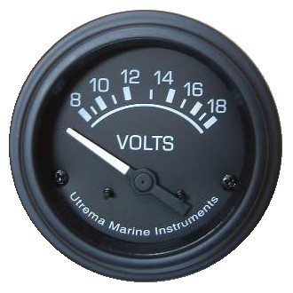 Utrema Black Marine Voltmeter Utrema Black Marine Voltmeter