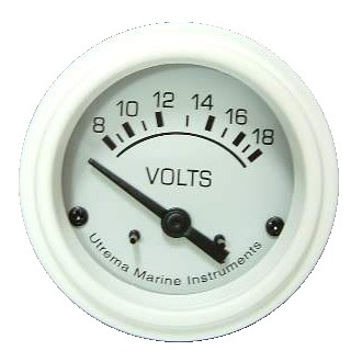 Utrema White Marine Voltmeter 2-1/16