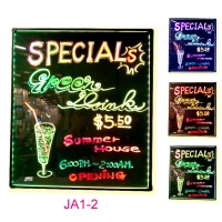 JA1-2 Illuminated LED color change writing/menu blackboard.
