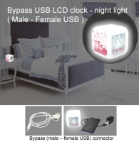 Bypass USB LCD clock - night light