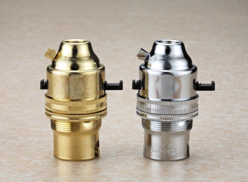 BRASS LAMPHOLDER B22 WITH EARTH TERMINAL 2A 250V THREAD M10 BRASS LAMPHOLDER B22 WITH EARTH TERMINAL 2A 250V THREAD M10