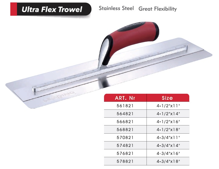 .Ultra Flex Trowels
Plaster Trowels / Plastering Trowels/Ultra Flex Trowel/Cement tools