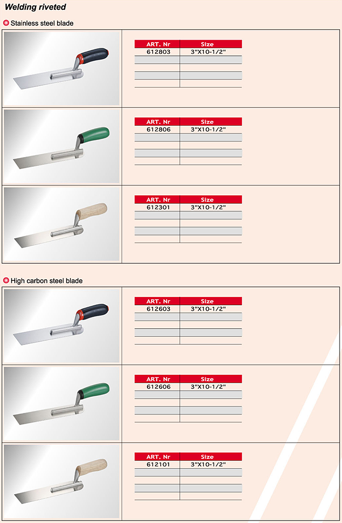 Finished Trowels/ Cement Tools/ Cement Tools