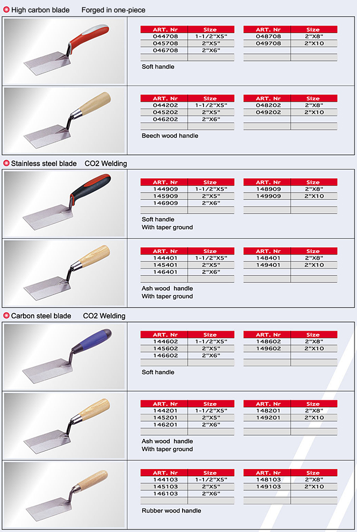 Italian Round Trowels / Cement Tools