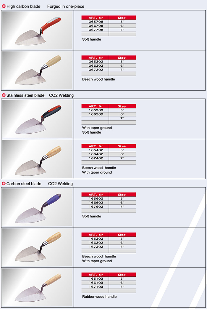 Italian Round Trowels / Cement Tools