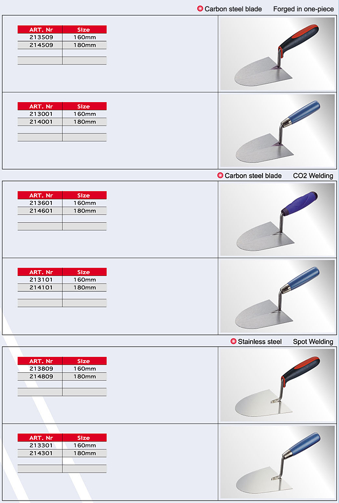 Tongue Trowels/ Cement Tools Tongue Trowels/ Cement Tools