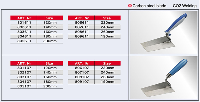 Brick Trowel (square-type) / Pointing Trowel/Cement Tools