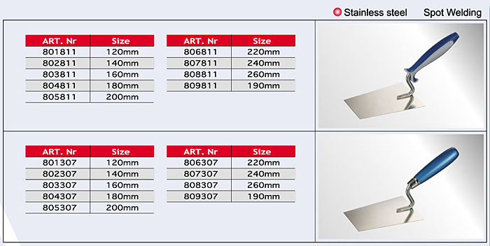 Brick Trowel (Square Type) / Pointing Trowel/Cement Tools