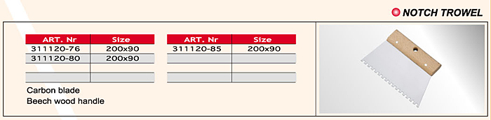 Notch Trowel / Stripping Scrapers