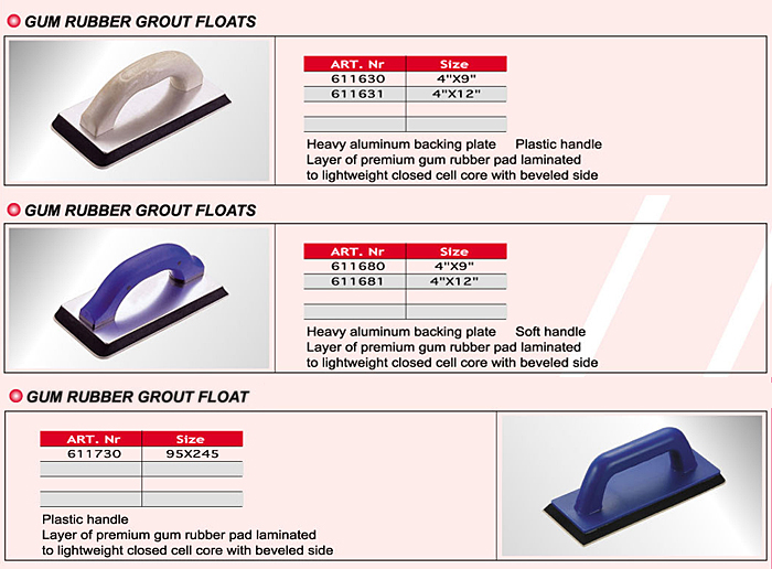 Gum Rubber Grout Float Gum Rubber Grout Float