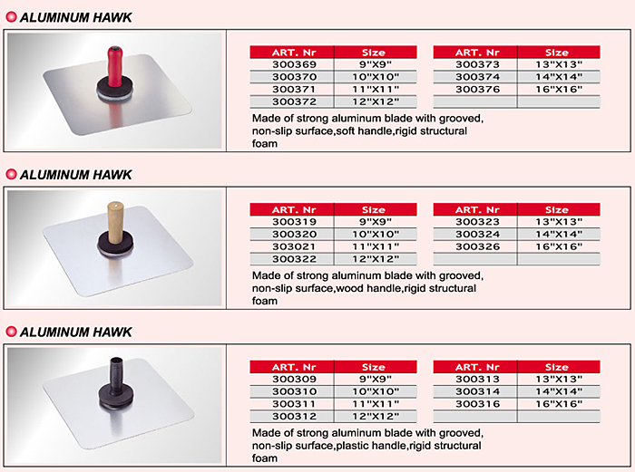 Aluminum Plastering Hawk