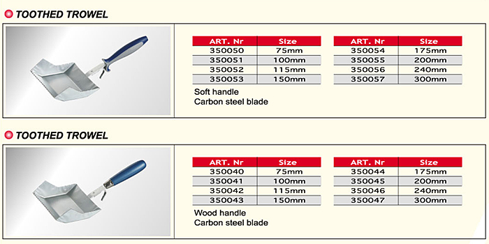Toothed Trowel / Building Tools Toothed Trowel / Building Tools