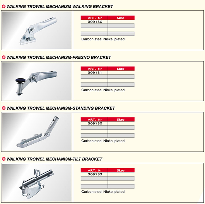 Walking Trowel Mechanism (walking bracket/Fresno bracket/standing bracket/tilt bracket) / Building T Walking Trowel Mechanism (walking bracket/Fresno bracket/standing bracket/tilt bracket) / Building T