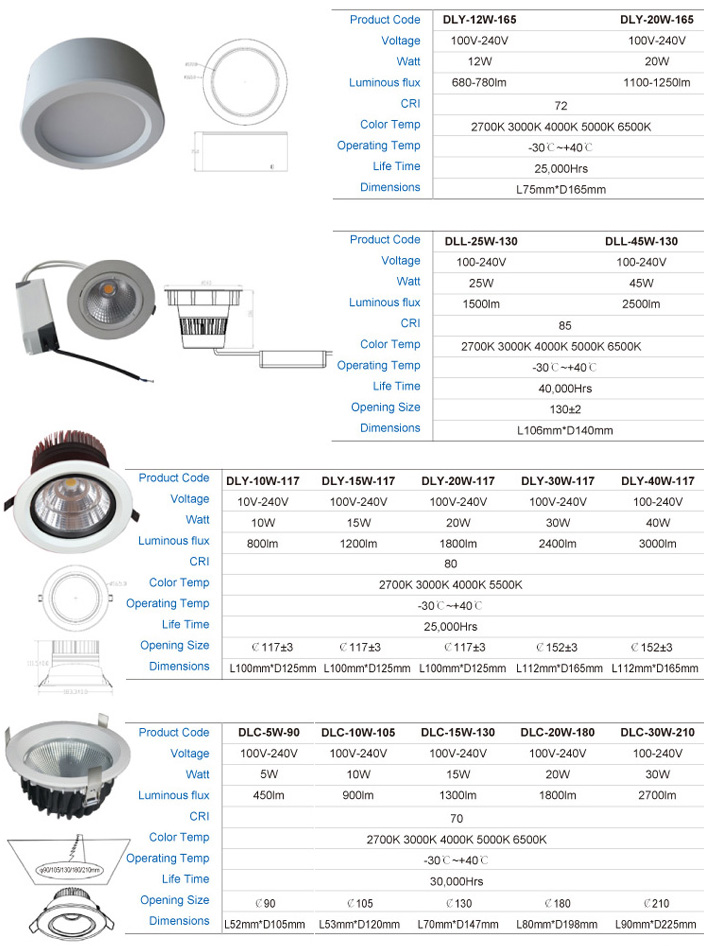 LED Recessed light DL 25W