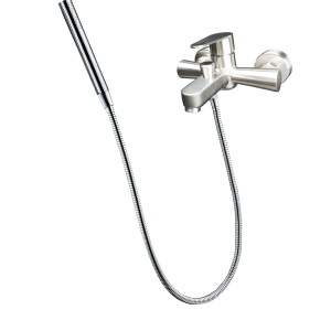 Stainless steel BATH MIXER WITH HANDLE SHOWER