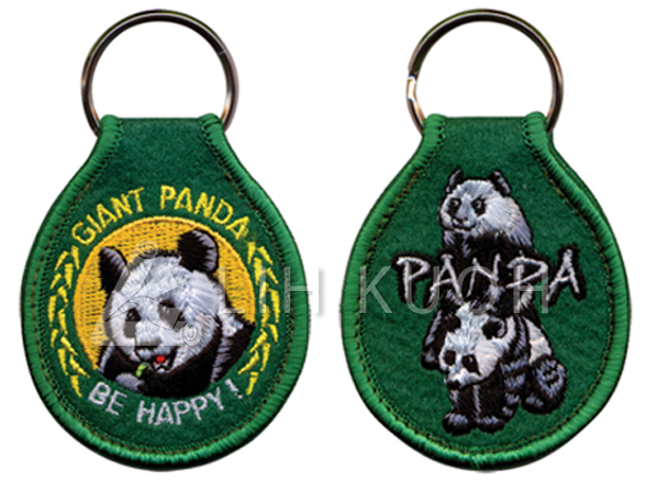 熊貓刺繡鑰匙圈