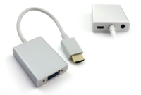 HDMI to VGA+3.5MM Audio+Mirco USB converter-Aluminum case with cable
