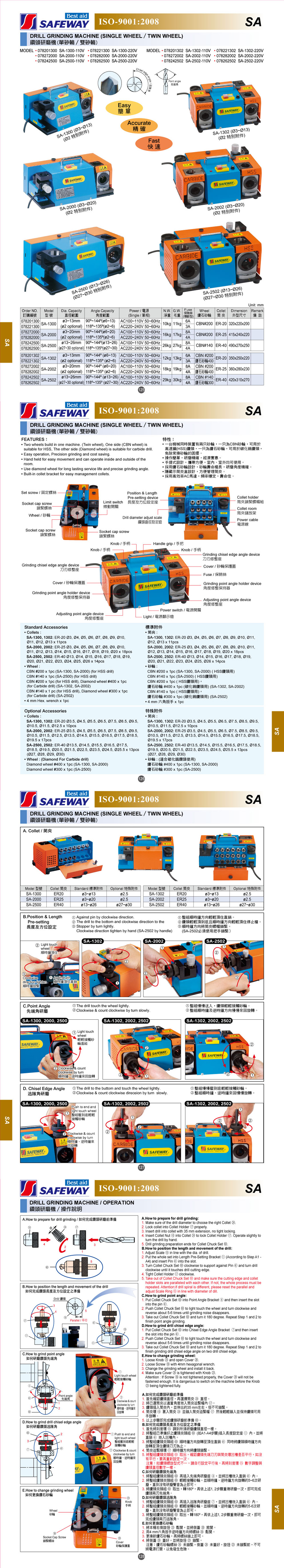 鑽頭研磨機(單砂輪/雙砂輪)