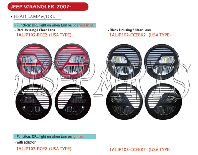 Jeep Wrangler 2007-2016 LED头灯+行车灯