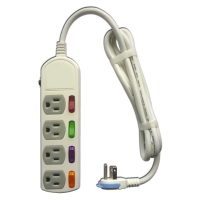 PC extension cord (super-energy-efficient, 4-switch, 4-socket, 6ft)