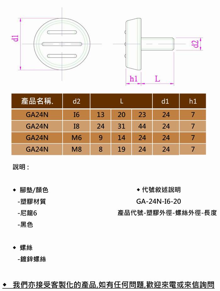 GA24N-腳墊.腳粒 GA24N-腳墊.腳粒