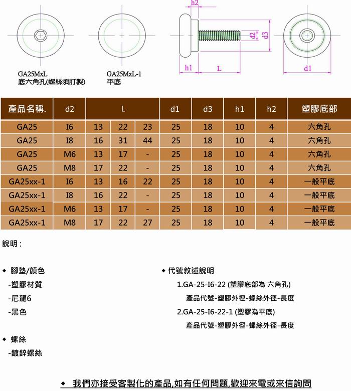 GA25-腳墊.腳粒 GA25-腳墊.腳粒