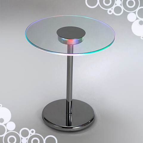 圓形玻璃桌/LED 燈桌