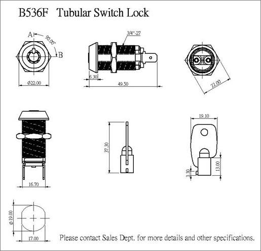 Tubular Switch Lock Tubular Switch Lock