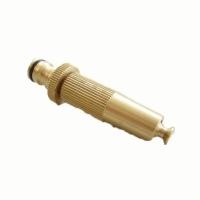 Snap-in solid brass adjustable hose nozzle
