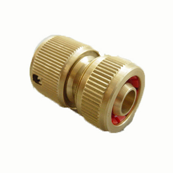 1/2 solid brass auto shut off hose repair connector