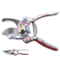 Flower Pattern Printing By Pass Pruning Shears

