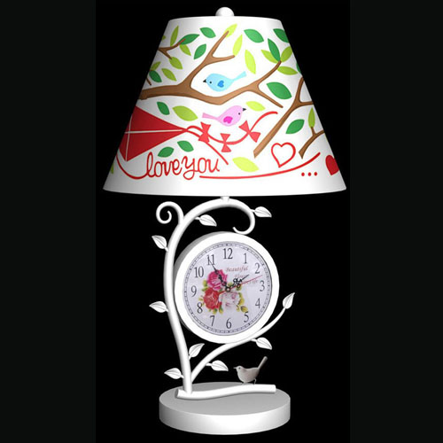 Metal Lamp with Clock Metal Lamp with Clock