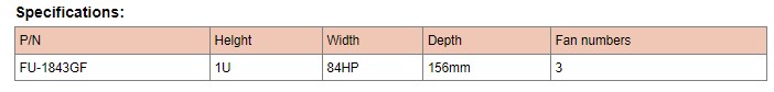 1U Vertical Fan Unit (for 84HP Subracks)