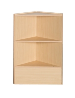 Triangular coner case with wood shelves