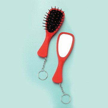 Keychain Hairbrush & Mirror Keychain Hairbrush & Mirror