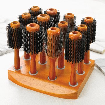 Wooden Round Hairbrush Set