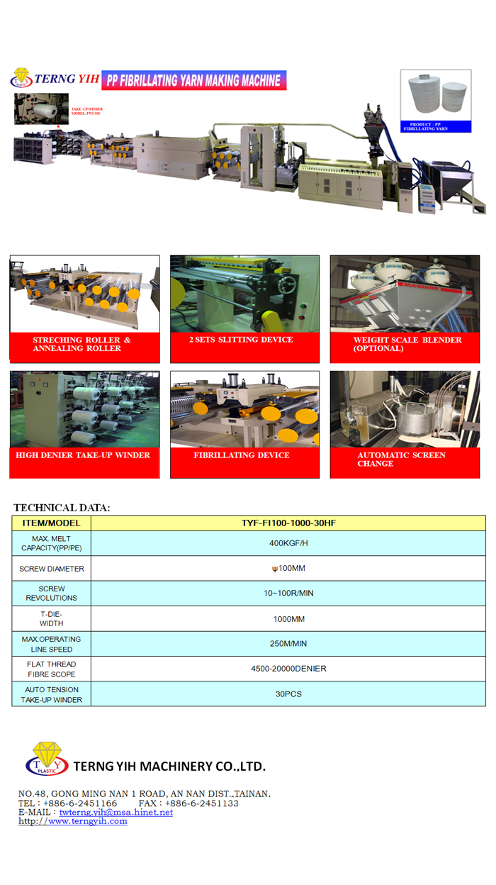 05. PP Fibrillating Yarn  Making Machine