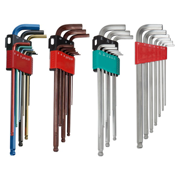 Extra-long ball-point hex key wrench set