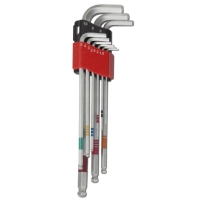 9pc color-ring extra-long ball point hex key wrench set