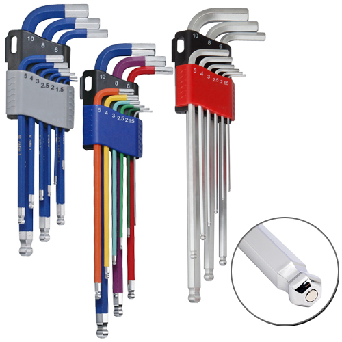 Magnetic ball-point/hex key wrench set