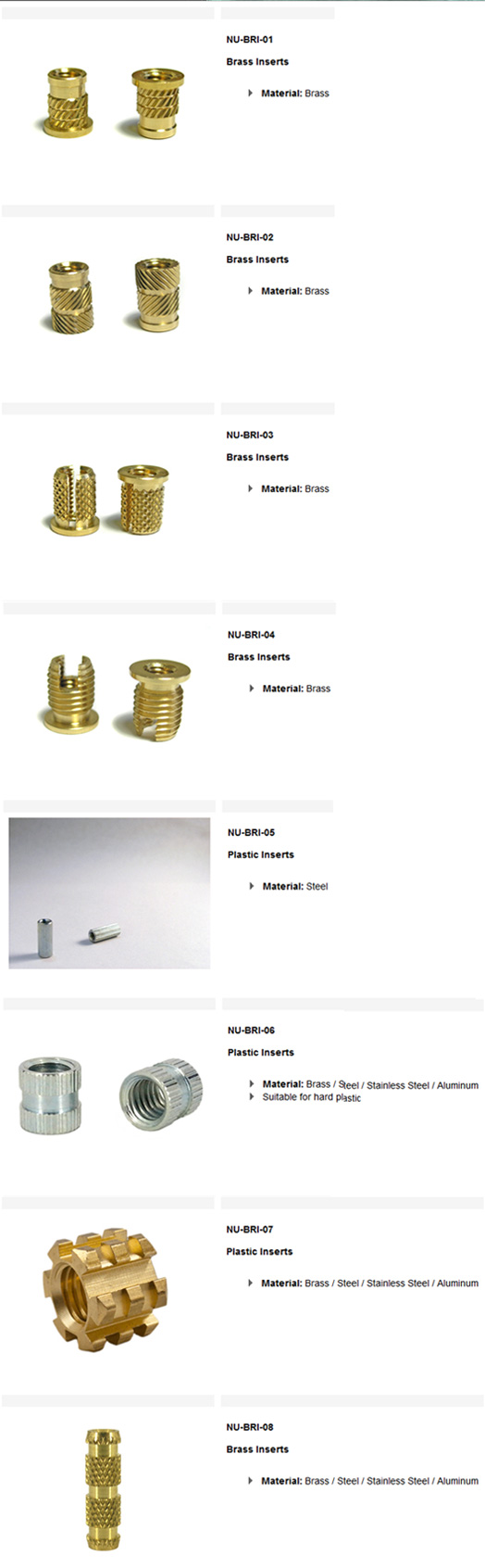 Brass Inserts