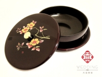 茶花漆器餅盒日本製