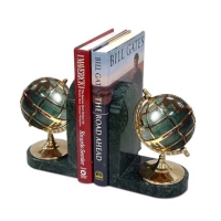 Marble bookend with globe Marble bookend with globe