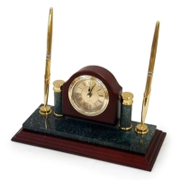 Clock with double pen stand Clock with double pen stand