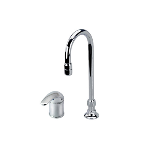 Single handle wide spread hi-rise sink faucet