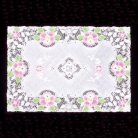 Vinyl Crochet Lace Table Mat With Spray