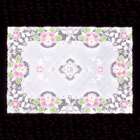 Vinyl Crochet Lace Table Mat With Spray