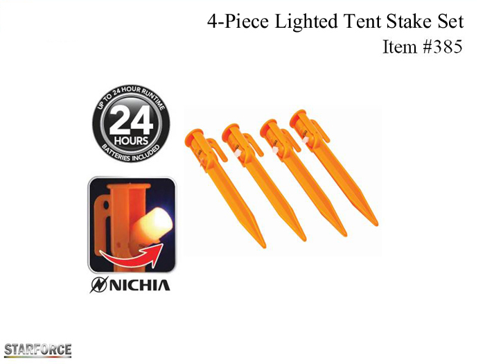 4-Piece Lighted Tent Stake Set