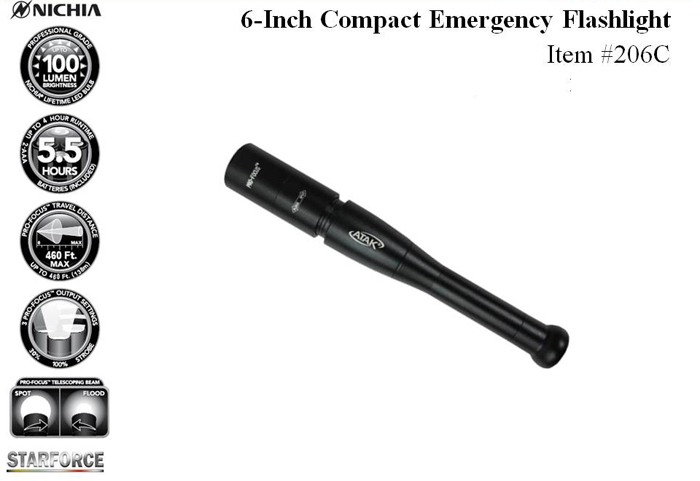 6-Inch Compact Emergency Flashlight